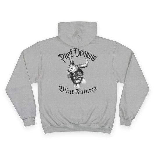 Champion Hoodie with 'Pure Demons Blind Futures' Design - Urban Streetwear