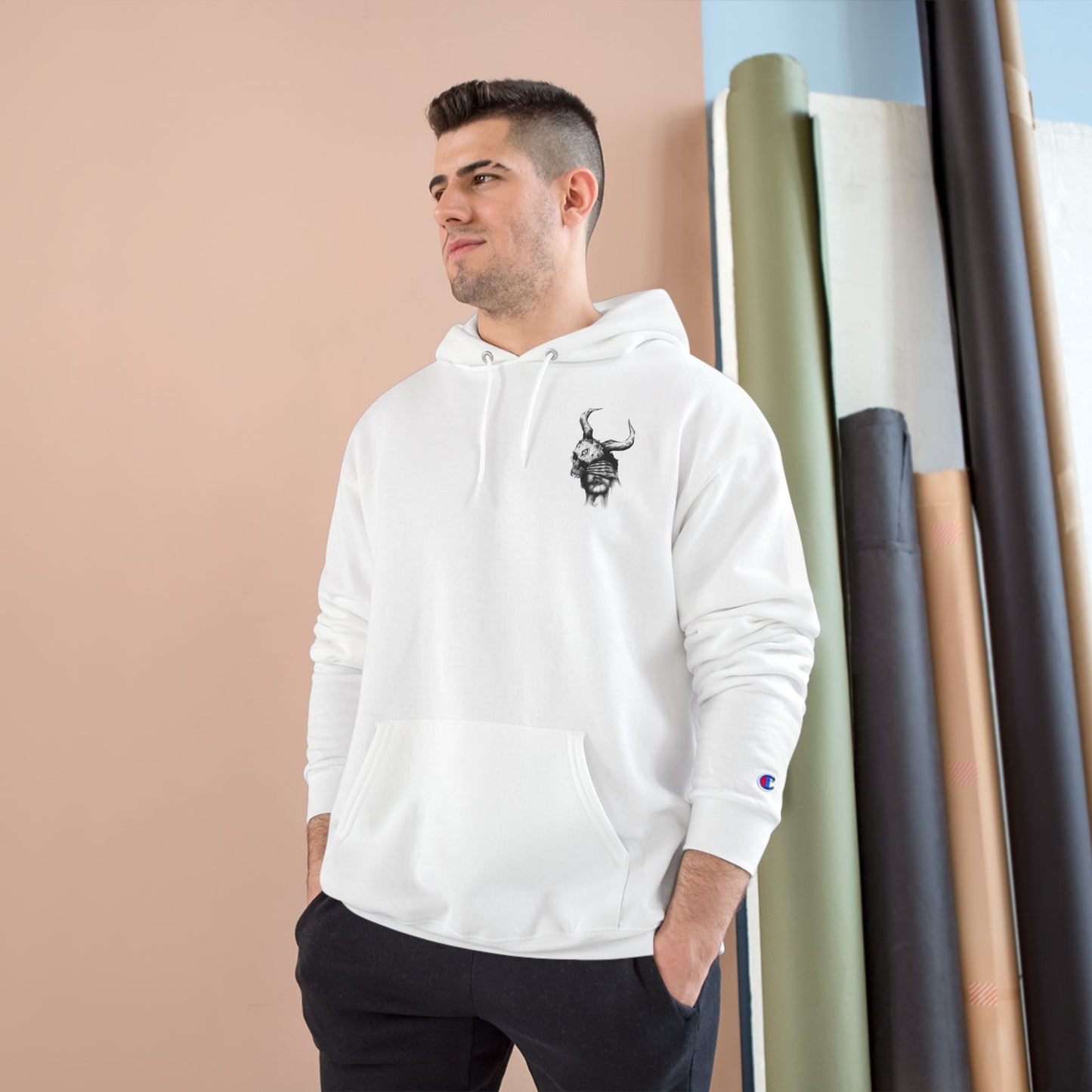 Champion Hoodie with 'Pure Demons Blind Futures' Design - Urban Streetwear
