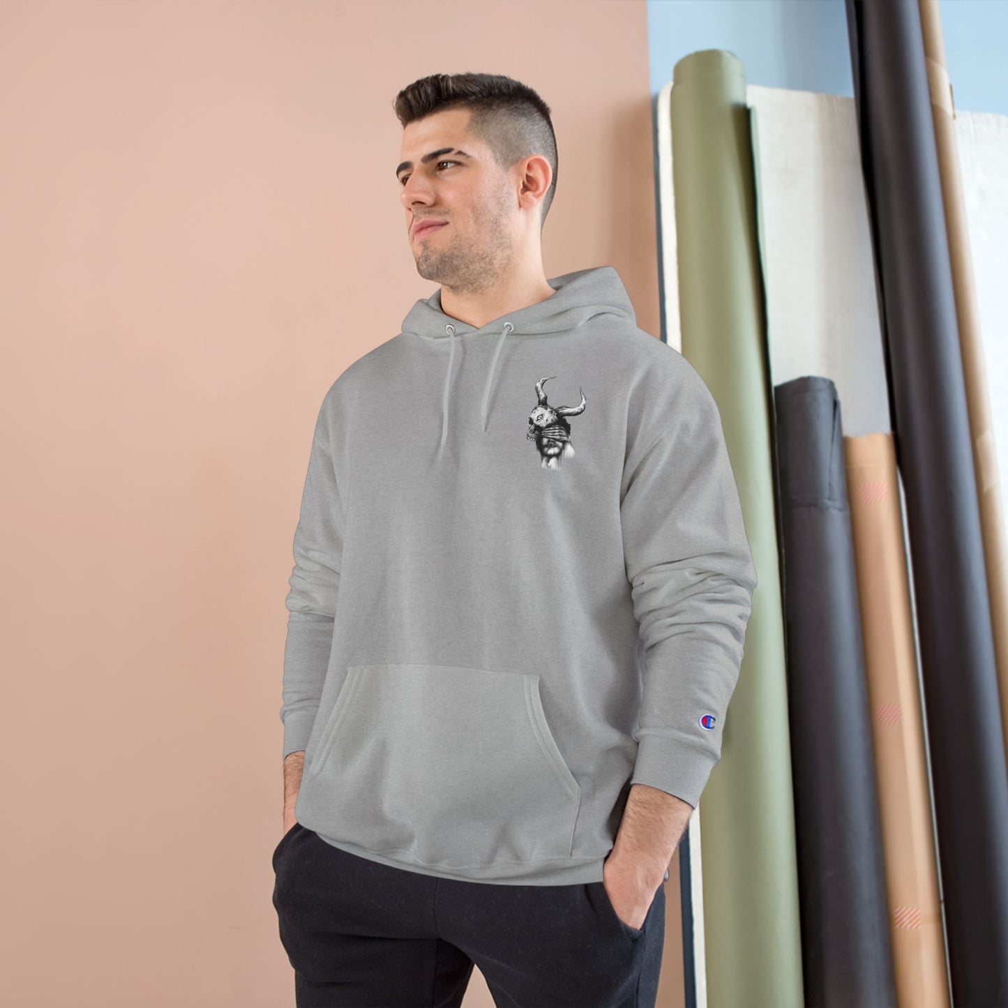 Champion Hoodie with 'Pure Demons Blind Futures' Design - Urban Streetwear