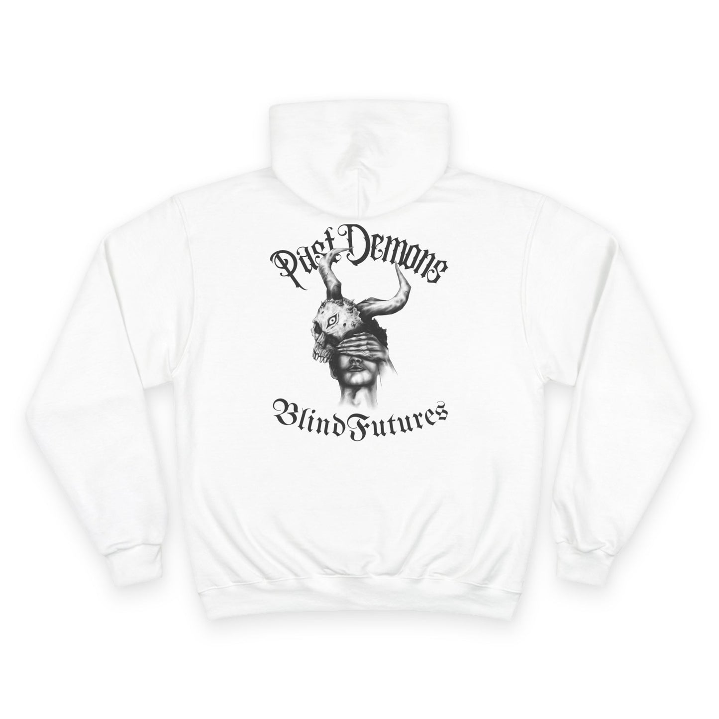 Champion Hoodie with 'Pure Demons Blind Futures' Design - Urban Streetwear