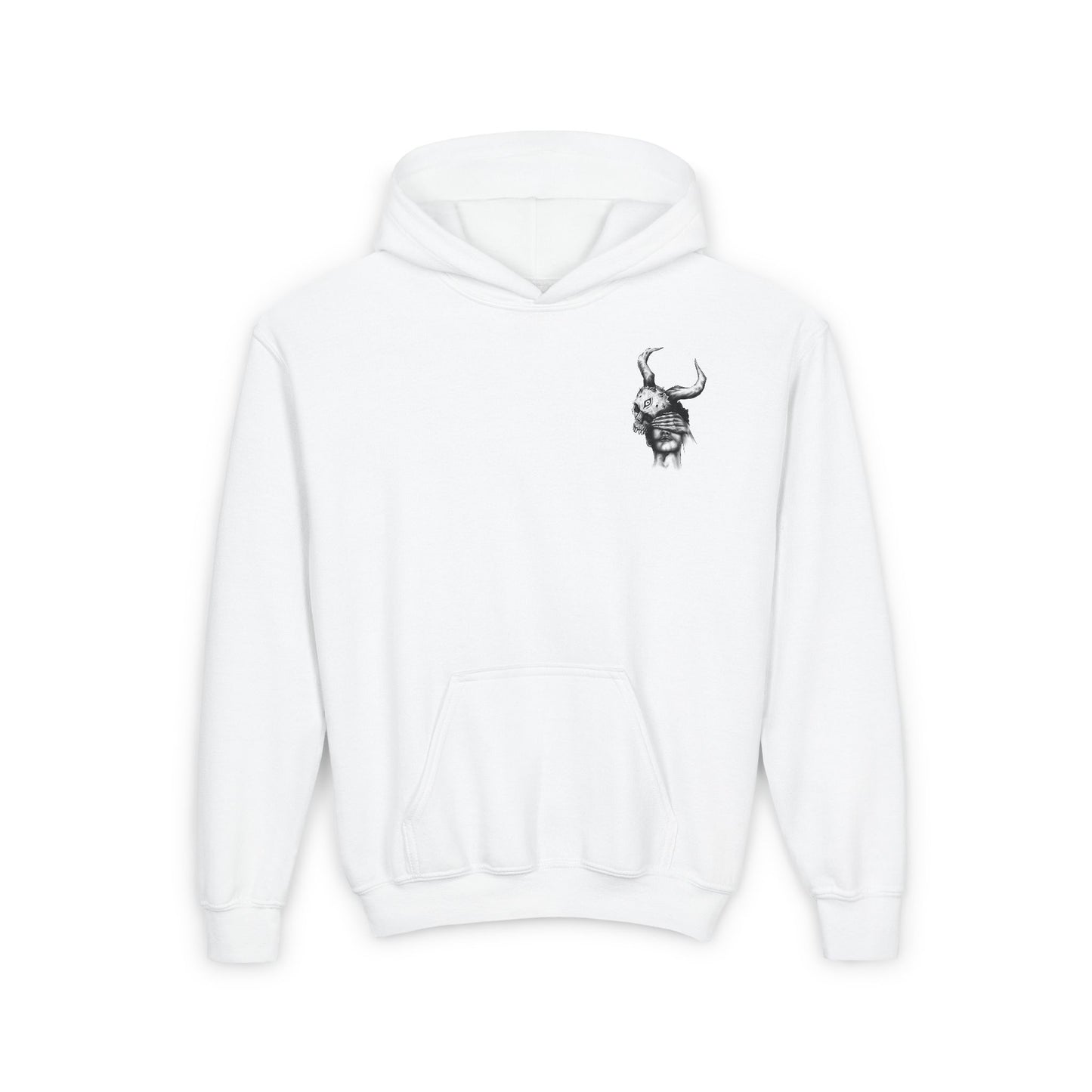Youth Heavy Blend Hooded Sweatshirt - 'Pierce Demons, Blind Futures' - Edgy Graphic Hoodie for Teens