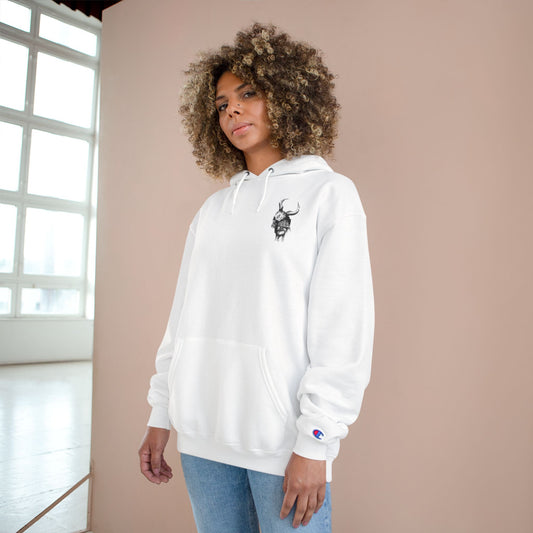 Champion Hoodie with 'Pure Demons Blind Futures' Design - Urban Streetwear