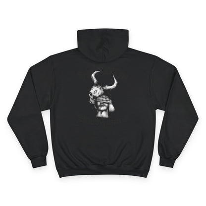 Champion Hoodie with 'Pure Demons Blind Futures' Design - Urban Streetwear