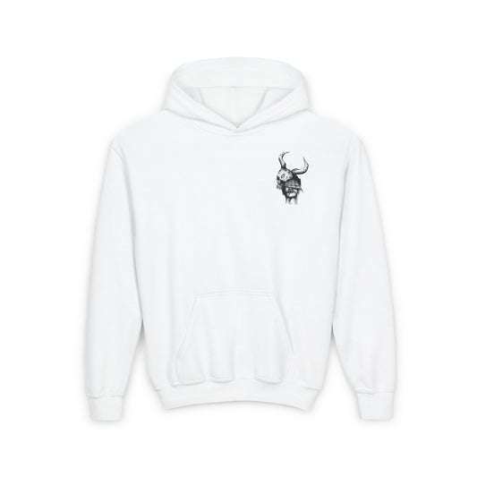 Youth Heavy Blend Hooded Sweatshirt - 'Pierce Demons, Blind Futures' - Edgy Graphic Hoodie for Teens