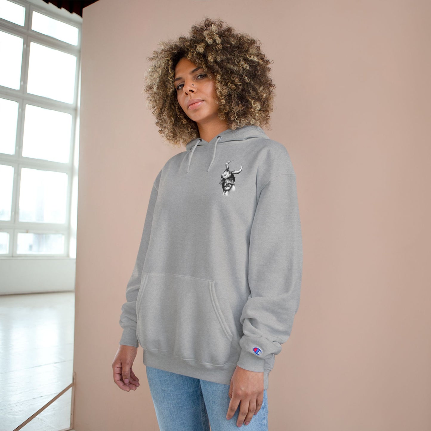 Champion Hoodie with 'Pure Demons Blind Futures' Design - Urban Streetwear